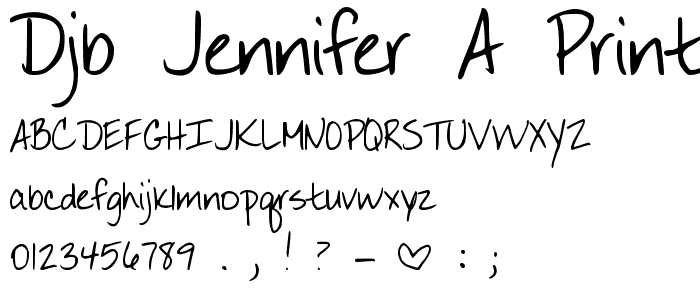 DJB JENNIFER A print font